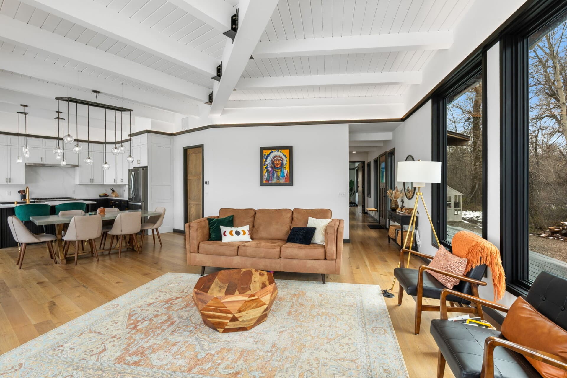 Sunroom with wood stove — Six Meadows Ranch
